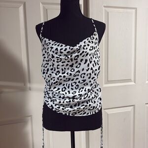 Lulus cowl neck tank with ruched siding